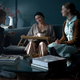 L to R: Rose Glass, Jennifer Ehle, and Morfydd Clark on the set of Saint Maud